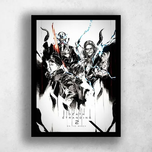 Quadros Decorativos Game Death Stranding 2: On The Beach Preto Modelo 14