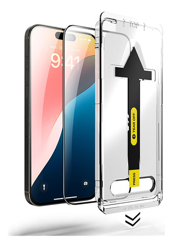 USDILU Mica Cristal Templado Para iPhone 16 Pro 6.3 Pulgadas 1 Pcs Protector Pantalla Hd Fácil Instalación Sin Burbujas Cobertura Total Compatible Con Estuches