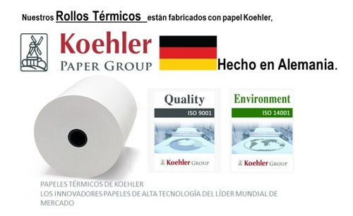 Imagen 7 de 8 de Caja Papel Rollos Termico 80x70 Mm 50 Precio Incluye Iva