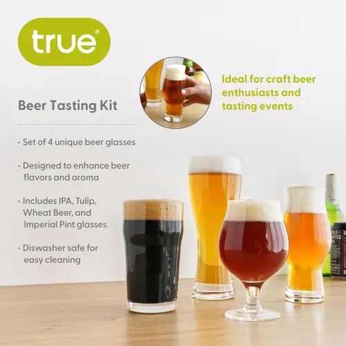 Kit De Cata De Cerveza Artesanal True - 4 Vasos Apto