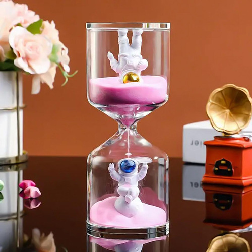 Reloj De Arena Ventdepot, Mxlti-002, 2pzas, 60min, Astronaut Color Rosa