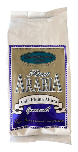 Cafe Finca Arabia Gourmet 500g Grano Tostado Oaxaca