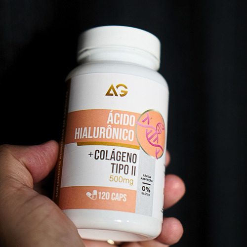 2x Colágeno Tipo 2 C/ Ácido Hialurônico 500mg Cápsulas Auge Sabor Neutro