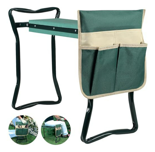 Asiento De Jardín Plegable Con Kneeler Y Banco De Jardinería