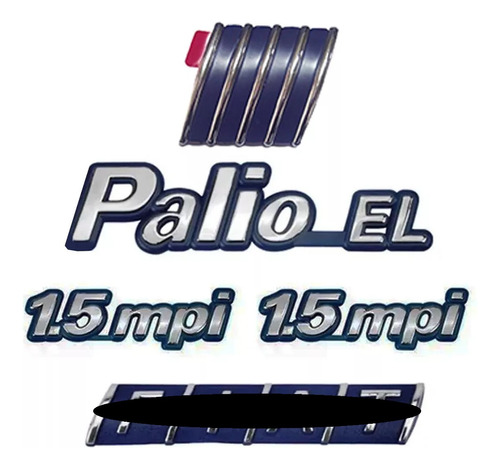 Kit Emblemas Fiat Palio El + 2x 1.5 Mpi + Capo E Mala 97/00