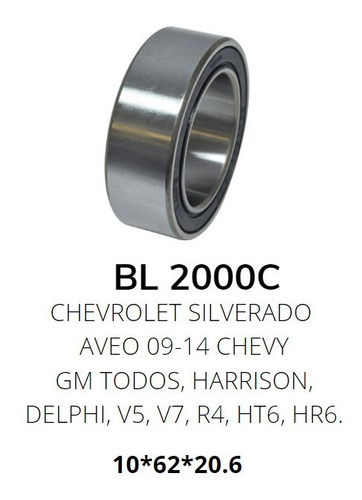 Balero Para Compresor A/c Reforzado 40*62*20.6
