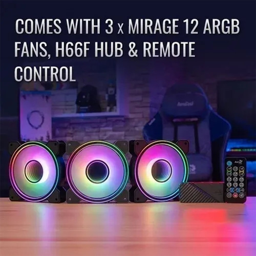Imagen 3 de 5 de Kit De 3 Fans Aerocool Mirage 12 Pro Argb Controladora Pcreg