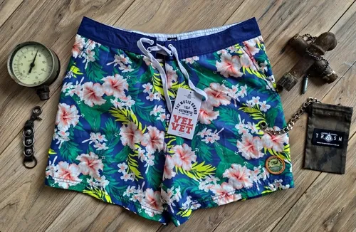Short Ba o Floreado Importado Velvet Microfibra Peachskin