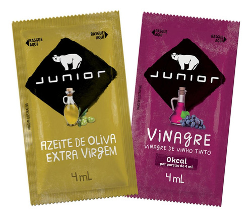 Óleo de oliva Junior em sachê mais vinagre 400 un pacote