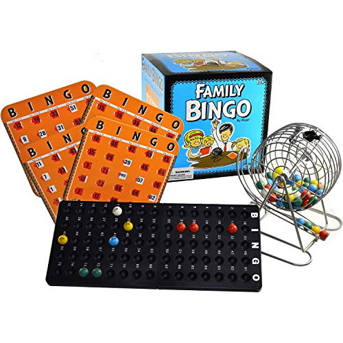 - Juego De Bingo Familiar - Incluye Jaula De Bingo De 8...