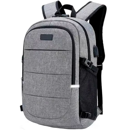 Mochila Backpack Impermeble Escolar De Gran Capacidad Gris