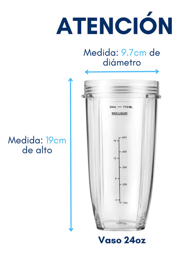 Ninja 2 Aspa 6 Aletas Hembra, 4 Vasos 24oz Y Empaques