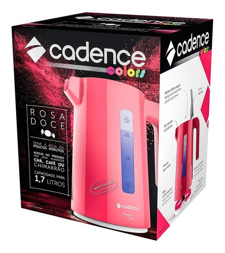 Chaleira Eletrica Cadence Therme One Colors 1200w 1,7 Litros