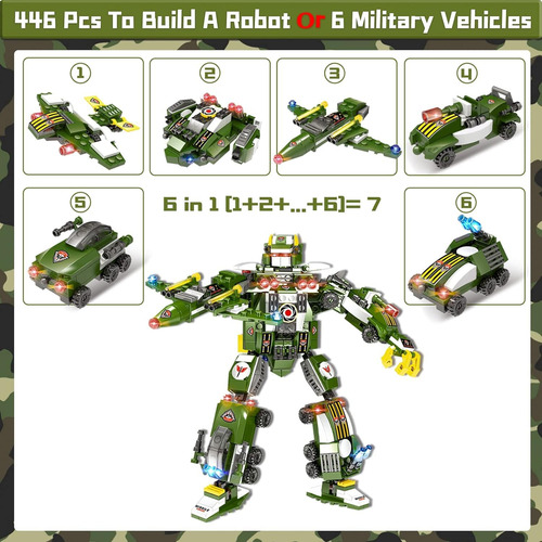 Juego De 1164 Piezas De Bloques De Construcción Militares De