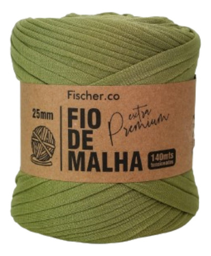 Fio De Malha Premium Cores Variadas Para Crochê 25mm 140m Cor Verde Oliva