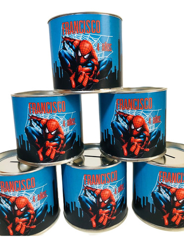 Souvenir Alcancia Personalizada Desmontable X 15 Spiderman