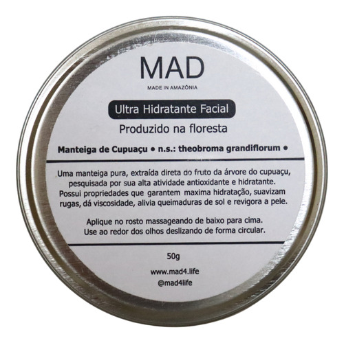 Hidratante Facial Manteiga Cupuaçu Natural Pele Seca Mad 44g
