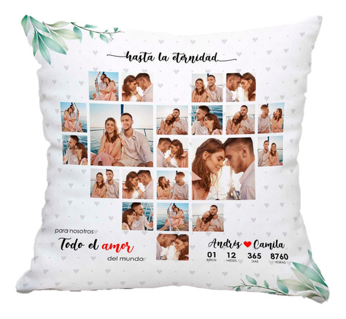 Almohada Cojín Personalizada 40x40cm San Valentin Baby Fiest