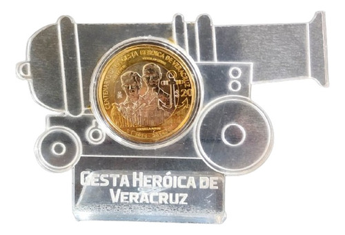 Pedestal Para Moneda 20 Pesos Gesta Heroica De Veracruz