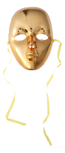 Máscara De Mascarada Chapada En Oro Con Diadema Elástica