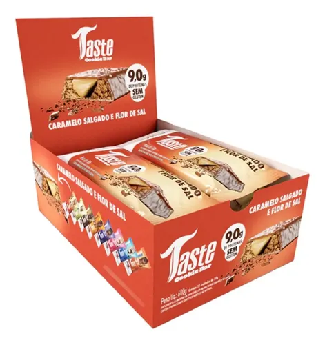 Cookie Bar Proteina Mrs Taste 12x50g Caramelo E Flor De Sal
