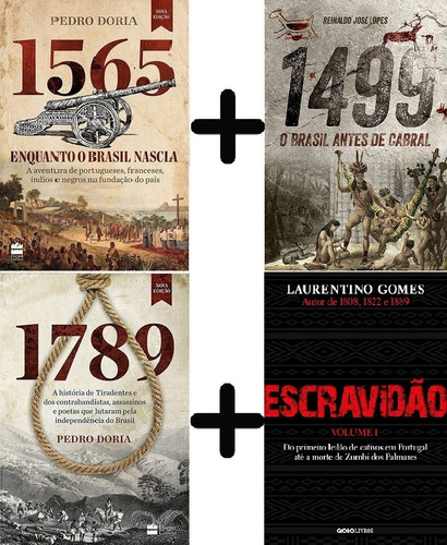 História Do Brasil 3 Livros: 1789 - Tiradentes; 1565; 1499