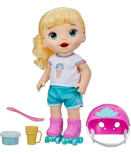 Boneca Baby Alive Aprendendo A Andar De Patins Loira F5354