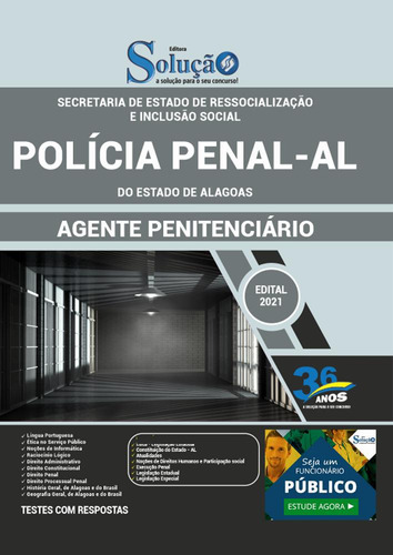Apostila Concurso Polícia Penal Al - Agente Penitenciário, De Professores Especializados.