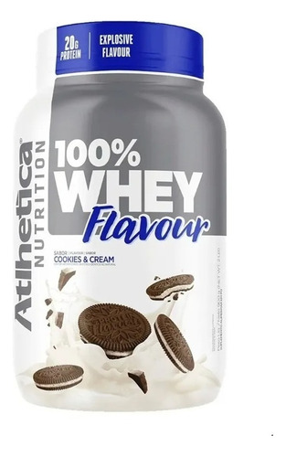 Suplemento em pó Atlhetica Nutrition  100% whey flavour PROTEINA WHEY proteínas PROTEINA WHEY sabor  cookies & cream em pote de 900g