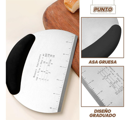 Raspador Y Cortador Masa Multiusos Hecho De Acero Inoxidable