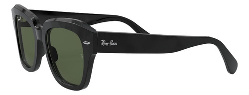 Anteojos Ray Ban State Street Polarizados Rb2186 901/58 - Lente G-15 Green Armazón Polished Black Diseño 49mm