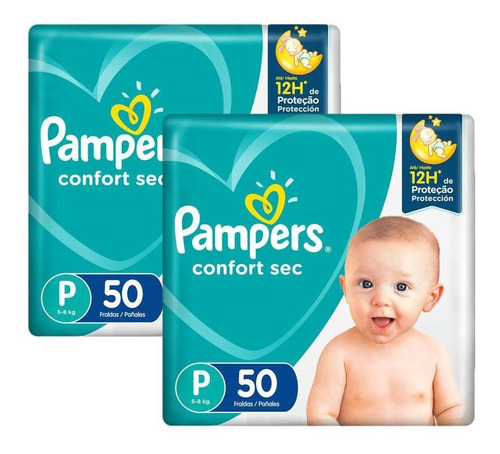 Fralda Pampers Confort Sec P Com 100 Unidades