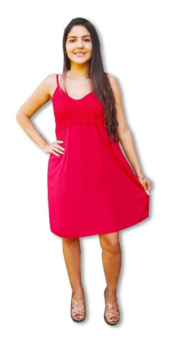 Vestido Corto Mujer Color Rojo Modelo Sara