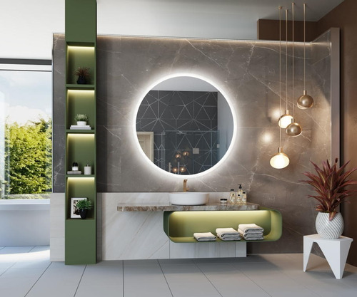 Imagen 3 de 7 de Espejo Luz Led Y Dispositivo Touch Valance 100cm Diametro