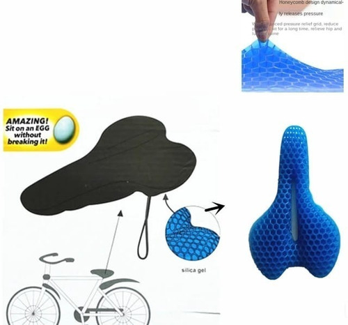 Imagen 3 de 4 de Luces De Bicicleta Delantera Y Trasera Mas Asiento Gel 3 En1