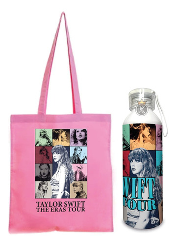 Tote Bag Taylor Swift R + Botella En Aluminio - Estampaking