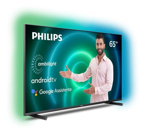 Imagem 2 de 4 de Smart Tv Philips 65 Cinza Ambilight Uhd Led 4k 65pug7906/78