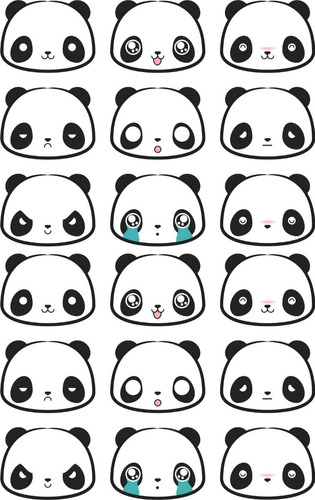 Adesivos Infantil Urso Panda Emoji Novidade Compre 1 E Leve2