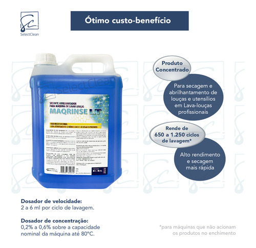 Maq-rinse Lt 5l -secante Concentrado Para Lavadora De Louças