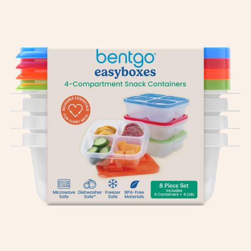 Contenedores For Refrigerios Con 4 Compartimentos: Juego De