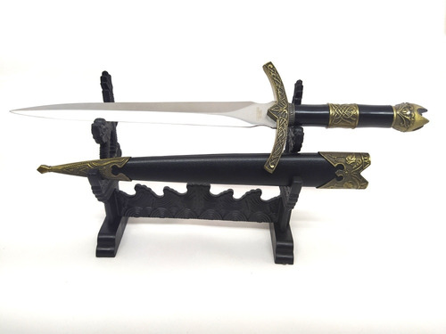 Espada Mini  Adaga Punhal 35cm Crown Medieval Suporte Grátis