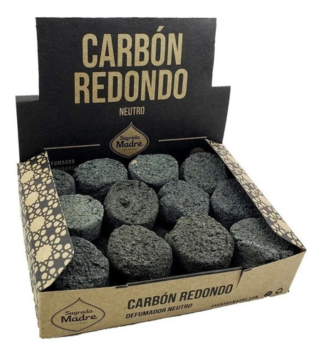 Carbón Sagrada Madre Eco-artesanal Alcanfor-ruda-romero 12 U