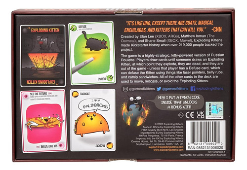 Juego De Mesa Familiar Exploding Kittens Edicion Original