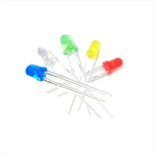 100 Diodos Led 3mm Rojo Verde Azul Blanco Amarillo (surtido)