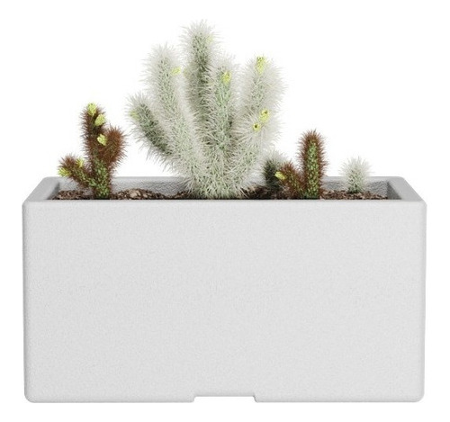 Maceta Plástica Rotomoldeada Jardinera N 40 Moderna Amalfi Color Blanco