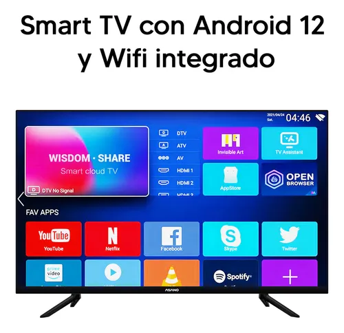 Smart Tv Asano 43´´ Full Hd Adnroid 12 Isdb-t Wifi Dimm