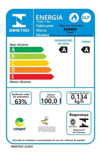 Fogão 5 Bocas Preto Com Mesa De Vidro E Timer Digital Bivolt