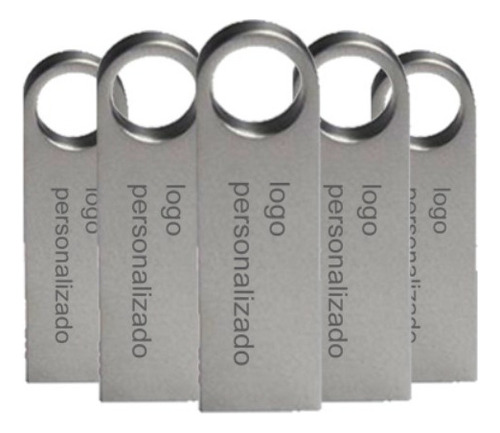 Kit 20 Memorias Usb 16gb Personalizadas Logo Laser Metal /i Color Plateado