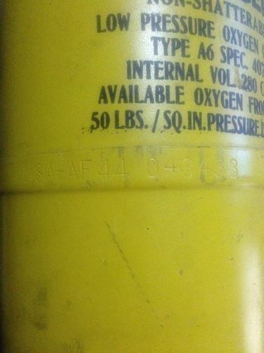 Antiguo Estanque De Oxigeno + Regulador Avion Militar A-9a