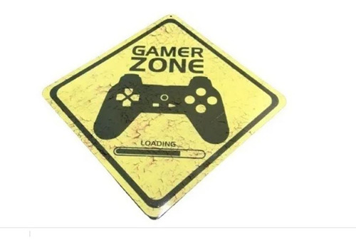 Chapa Decorativa Vintage Gamer Zone Pared